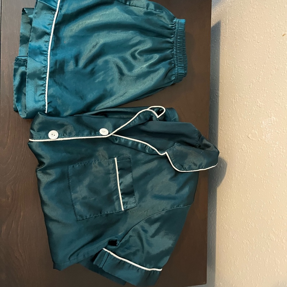 Auden Teal Pajama Set with White Trim